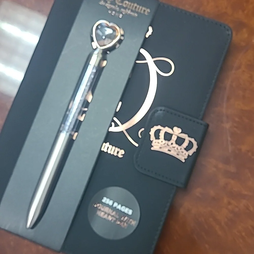 Juicy Couture Black and Gold Journal with Heart Pen